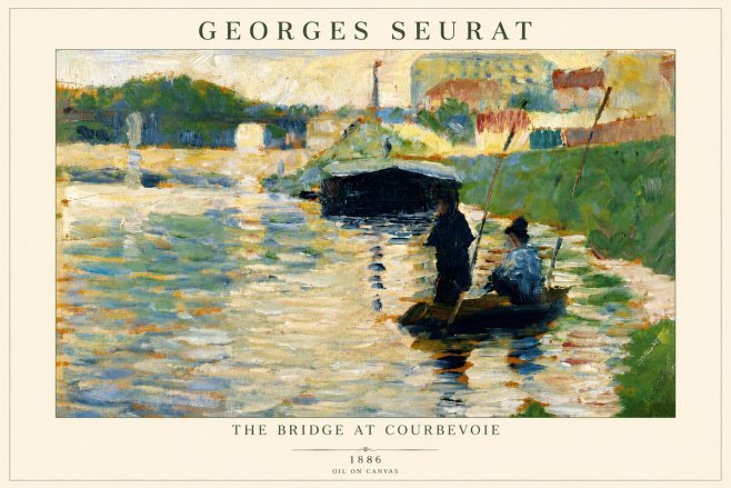 Seurat The Bridge at Courbevoie No3 - Póster
