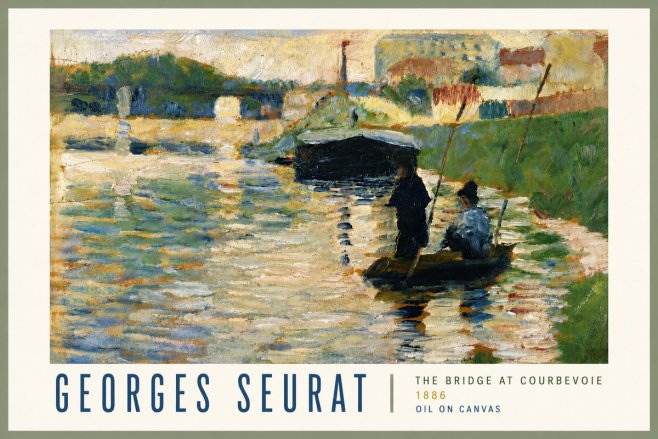 Seurat The Bridge at Courbevoie No5 - Póster