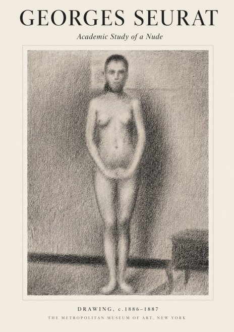 Seurat Academic Study of a Nude No1 - Póster