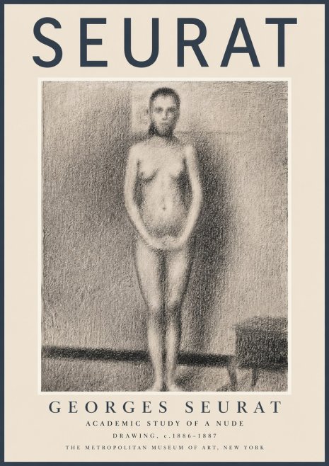 Seurat Academic Study of a Nude No2 - Póster