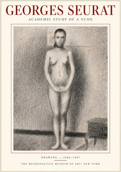 Seurat Academic Study of a Nude No3 - Póster