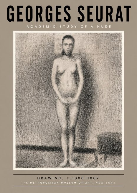 Seurat Academic Study of a Nude No4 - Póster