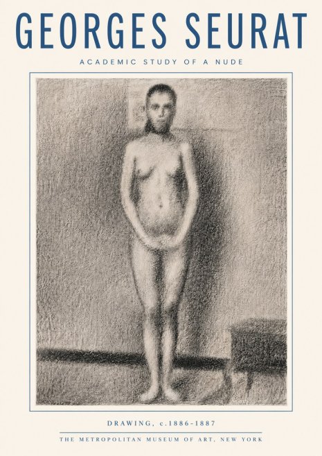Seurat Academic Study of a Nude No5 - Póster