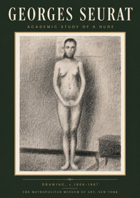 Seurat Academic Study of a Nude No6 - Póster