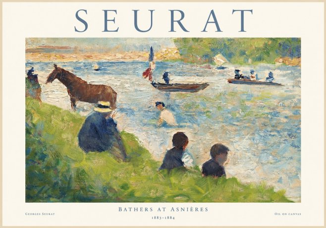 Seurat Bathers at Asnières II No1 - Póster