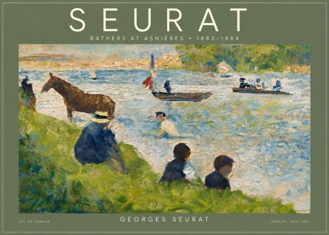Seurat Bathers at Asnières II No4 - Póster