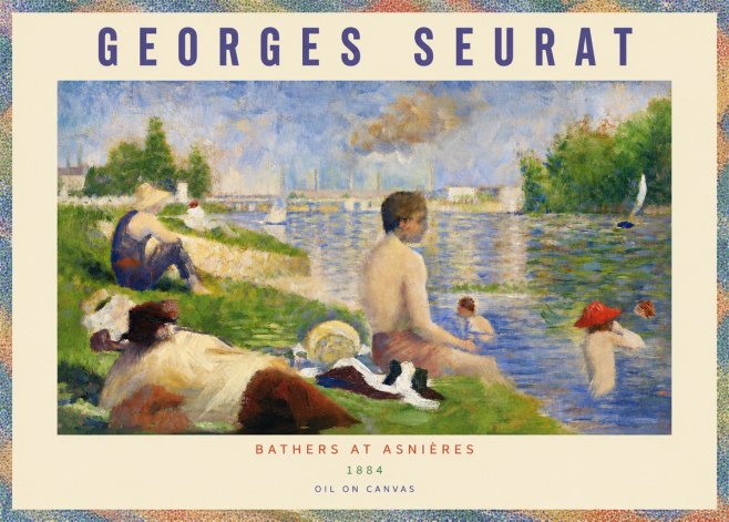 Seurat Bathers at Asnières III No3 - Póster
