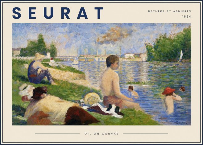 Seurat Bathers at Asnières III No4 - Póster
