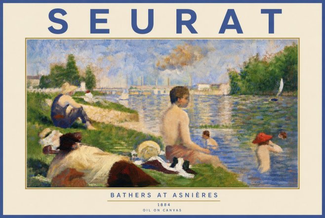 Seurat Bathers at Asnières III No6 - Póster