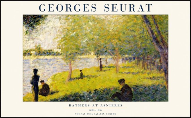 Seurat Bathers at Asnières IV No1 - Póster