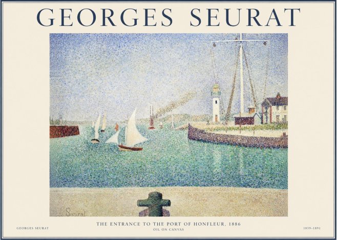 Seurat The Entrance to the Port of Honfleur, 1886 No1 - Póster