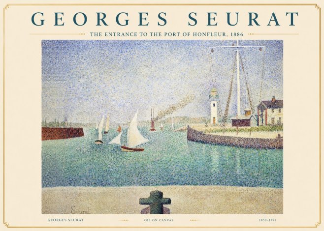Seurat The Entrance to the Port of Honfleur, 1886 No2 - Póster