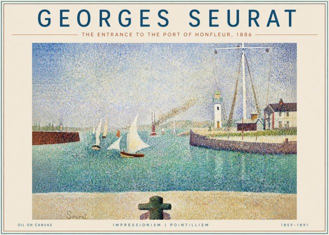 Seurat The Entrance to the Port of Honfleur, 1886 No4 - Póster