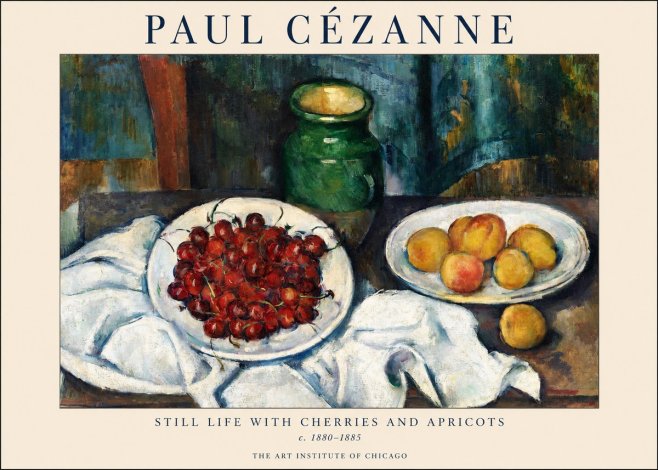 Paul Cézanne Still Life with Cherries and Apricots No1 - Póster