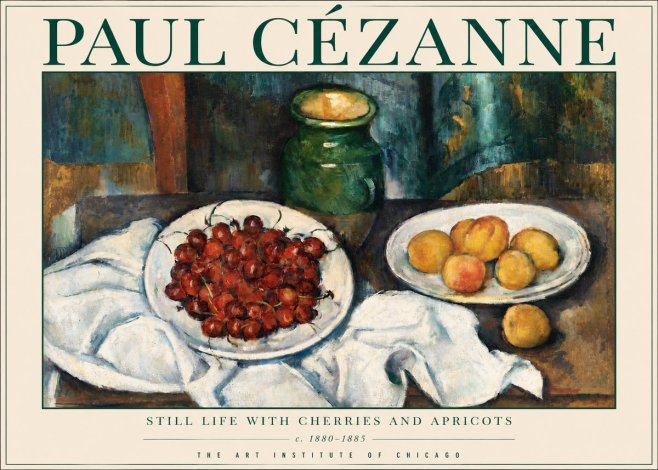 Paul Cézanne Still Life with Cherries and Apricots No3 - Póster