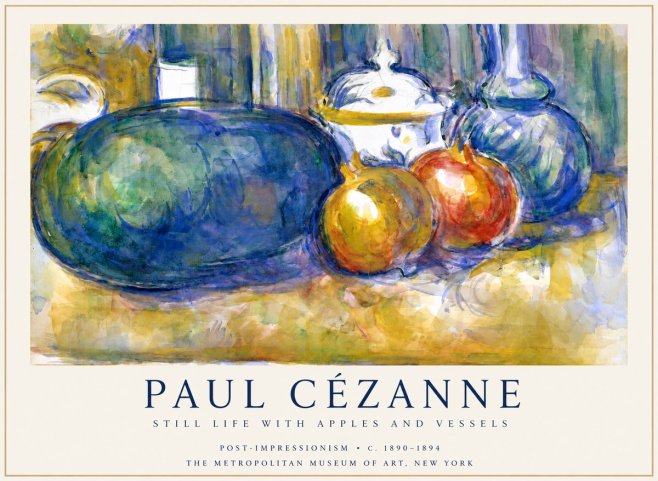 Paul Cézanne Still Life with Apples and Vessels No1 - Póster