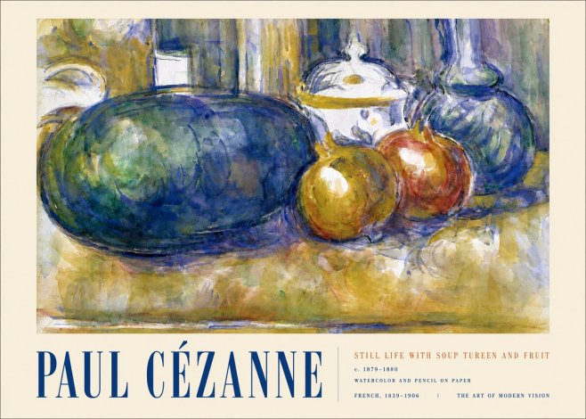 Paul Cézanne Still Life with Apples and Vessels No4 - Póster