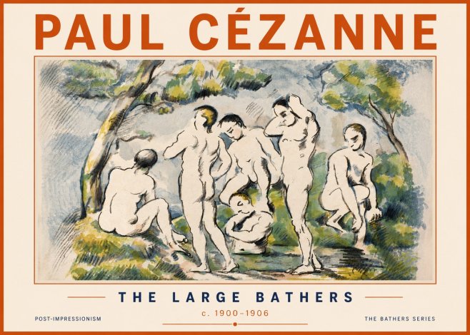 Paul Cézanne The Large Bathers I No6 - Póster