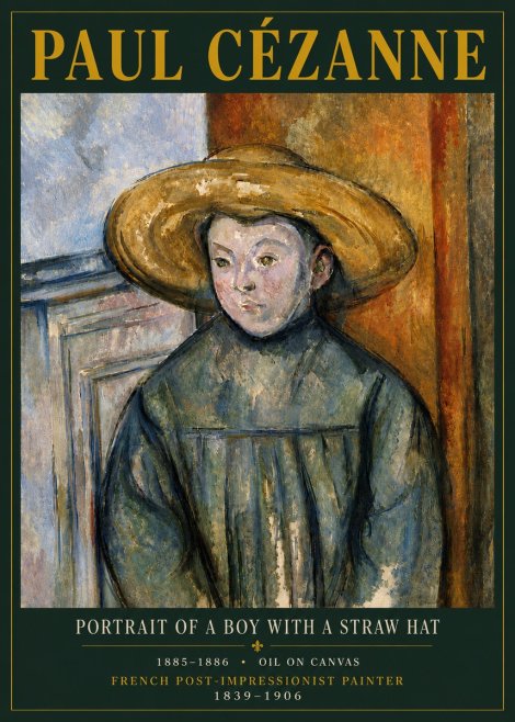 Paul Cézanne Portrait of a Boy with a Straw Hat No6 - Póster
