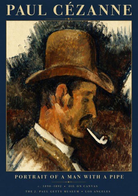 Paul Cézanne Portrait of a Man with a Pipe No5 - Póster