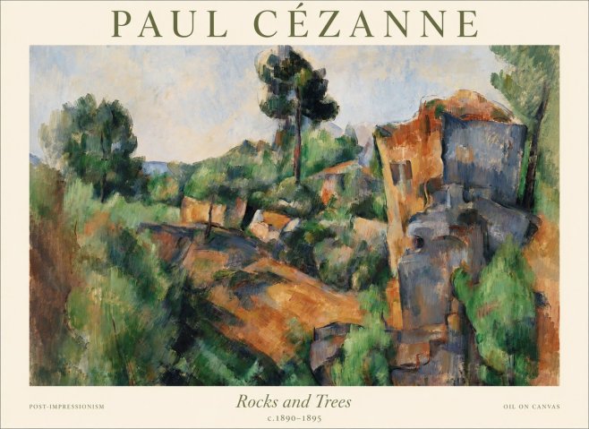 Paul Cézanne Rocks and Trees I No1 - Póster