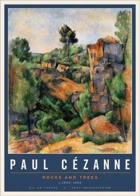 Paul Cézanne Rocks and Trees I No2 - Póster
