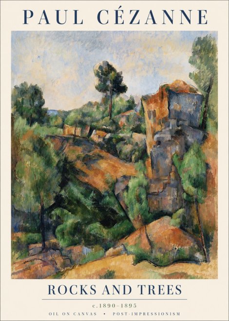 Paul Cézanne Rocks and Trees I No4 - Póster