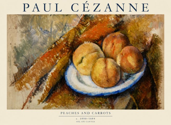 Paul Cézanne Peaches and Carrots No1 - Póster