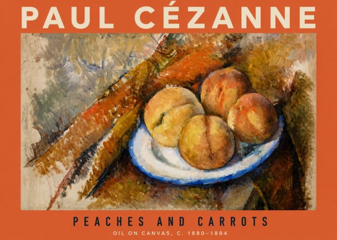 Paul Cézanne Peaches and Carrots No2 - Póster