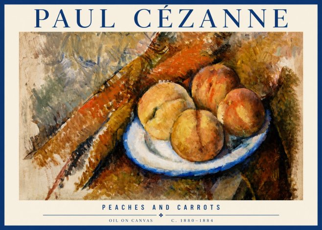 Paul Cézanne Peaches and Carrots No3 - Póster