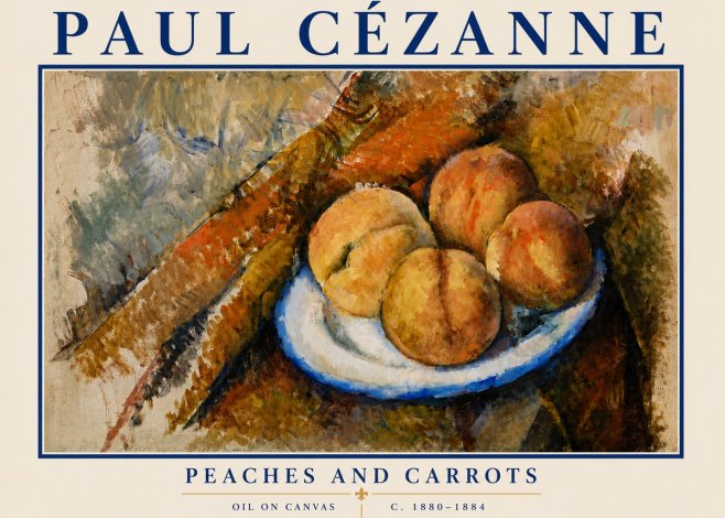 Paul Cézanne Peaches and Carrots No5 - Póster