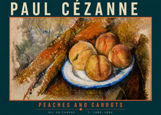 Paul Cézanne Peaches and Carrots No6 - Póster