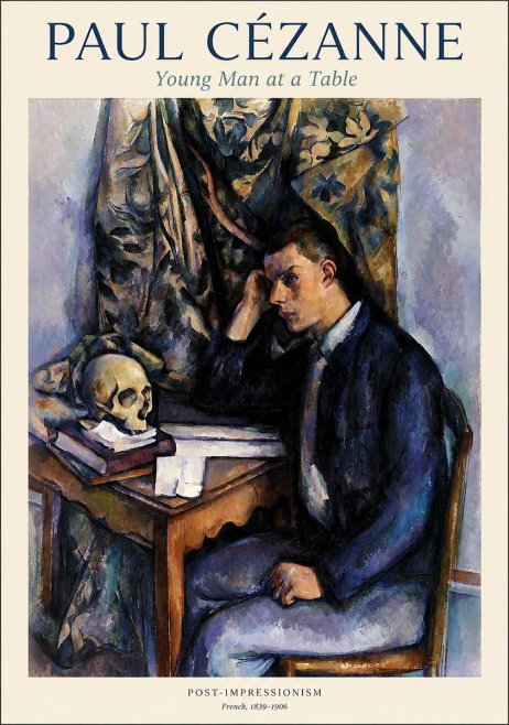 Paul Cézanne Young Man at a Table No1 - Póster