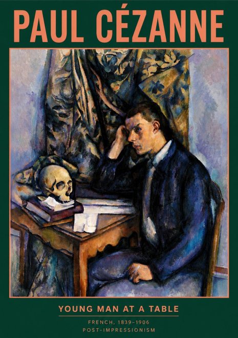 Paul Cézanne Young Man at a Table No4 - Póster