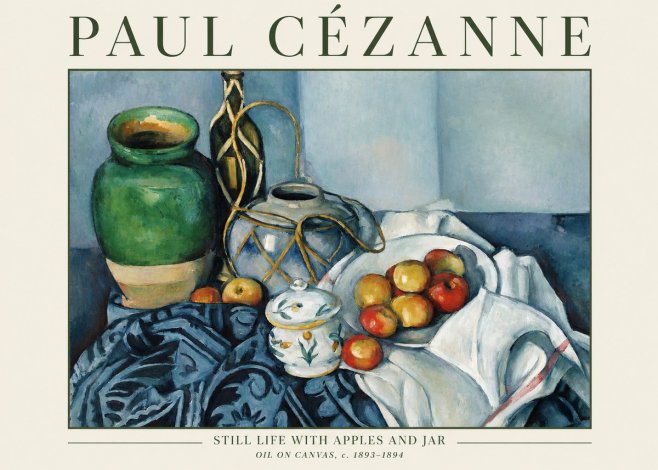Paul Cézanne Still Life with Apples and Jar No1 - Póster