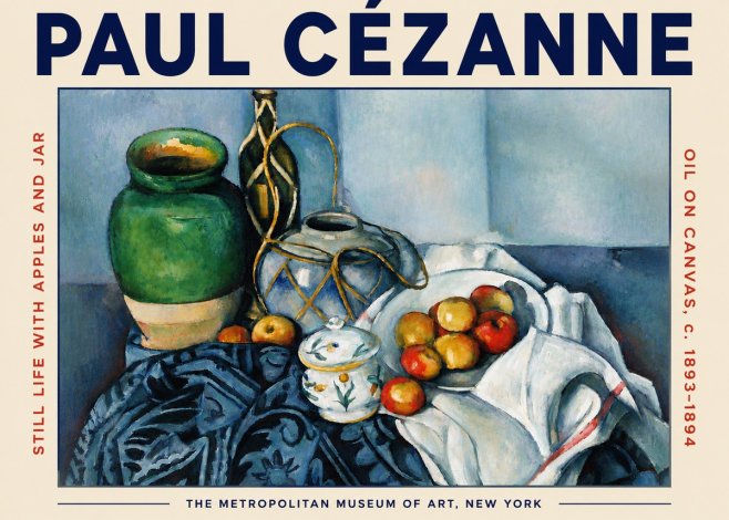 Paul Cézanne Still Life with Apples and Jar No4 - Póster