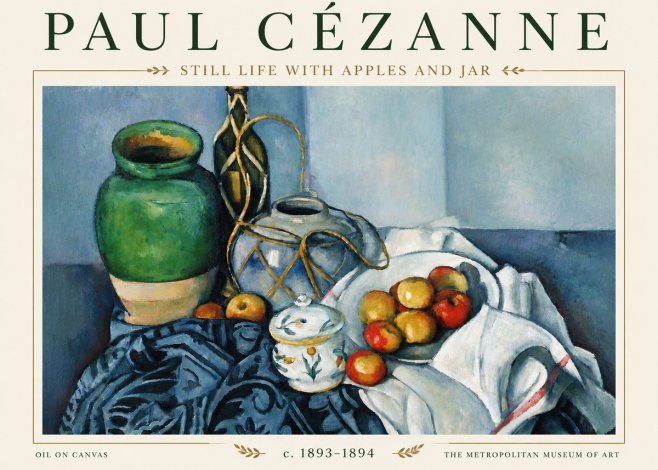 Paul Cézanne Still Life with Apples and Jar No5 - Póster