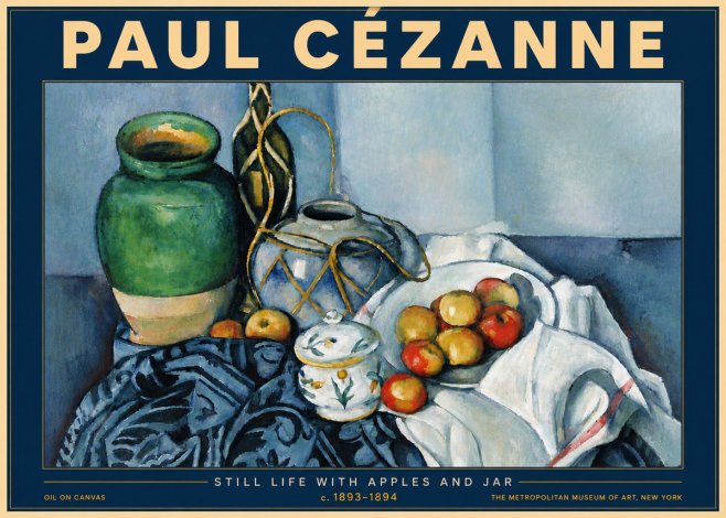 Paul Cézanne Still Life with Apples and Jar No6 - Póster