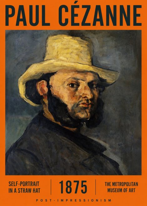 Paul Cézanne Self-portrait in a Straw Hat No2 - Póster