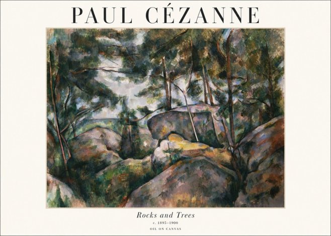 Paul Cézanne Rocks and Trees II No1 - Póster