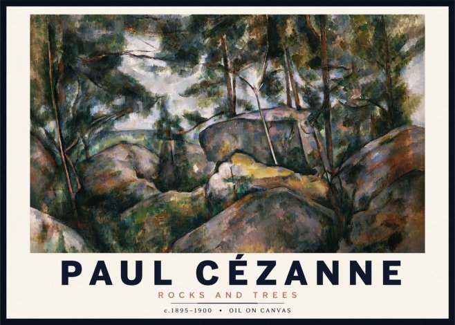 Paul Cézanne Rocks and Trees II No3 - Póster