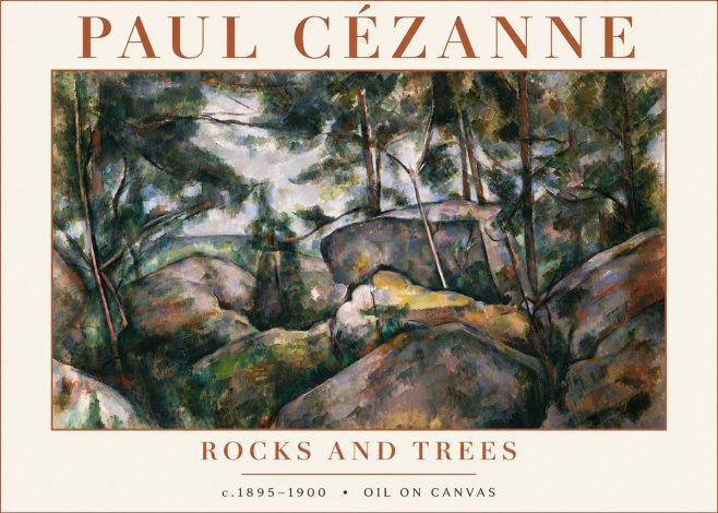 Paul Cézanne Rocks and Trees II No4 - Póster