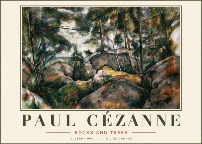 Paul Cézanne Rocks and Trees II No6 - Póster