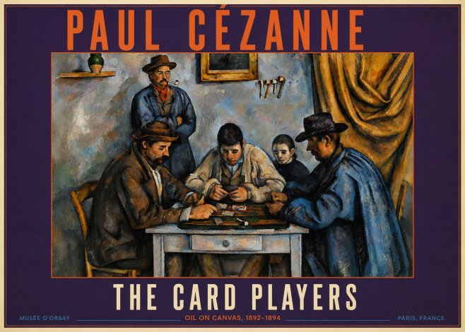 Paul Cézanne The Card Players I No5 - Póster