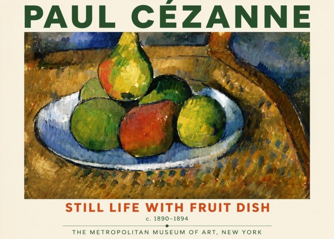 Paul Cézanne Still Life with Fruit Dish No4 - Póster