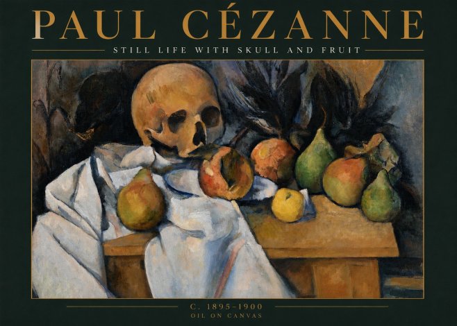 Paul Cézanne Still Life with Skull and Fruit No3 - Póster