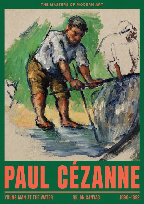 Paul Cézanne Young Man at the Water No2 - Póster