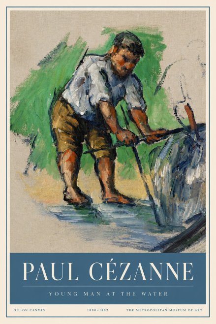 Paul Cézanne Young Man at the Water No3 - Póster