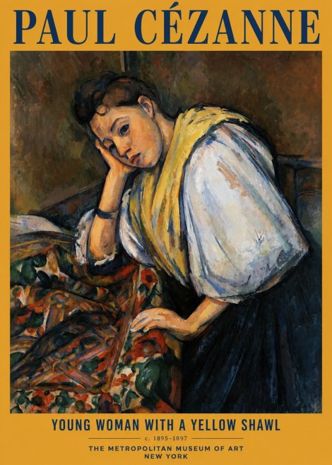 Paul Cézanne Young Woman with a Yellow Shawl No2 - Póster