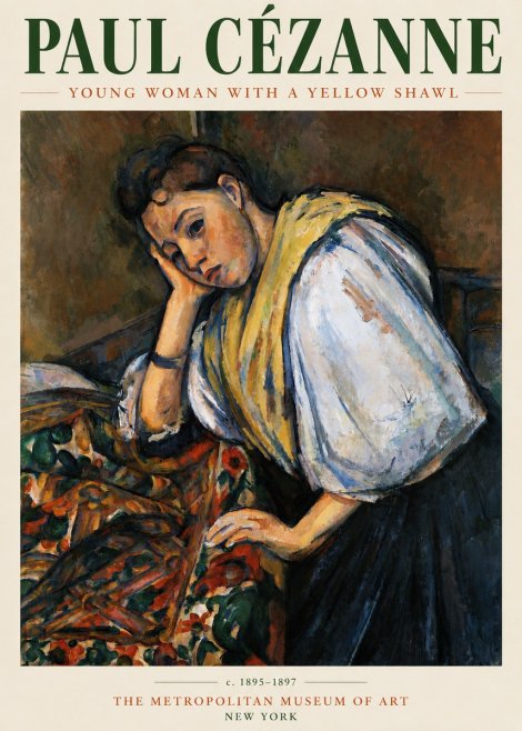 Paul Cézanne Young Woman with a Yellow Shawl No3 - Póster